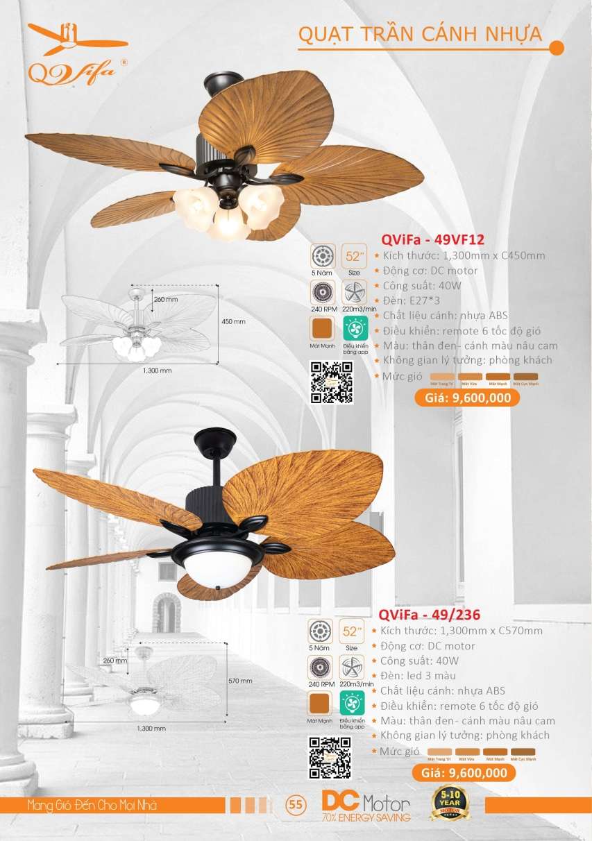 Quạt trần QViFa - 49VF12, QViFa - 49/236