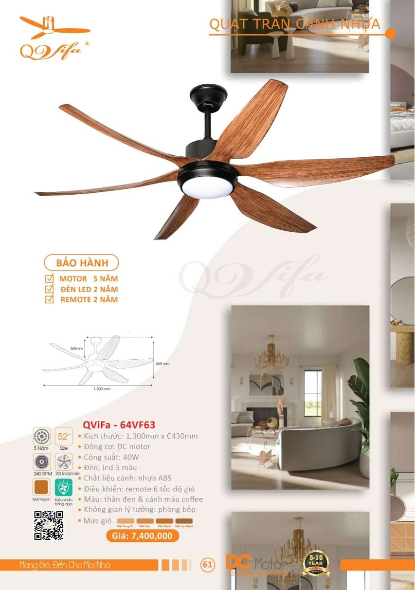 Quạt trần QViFa - 64VF63