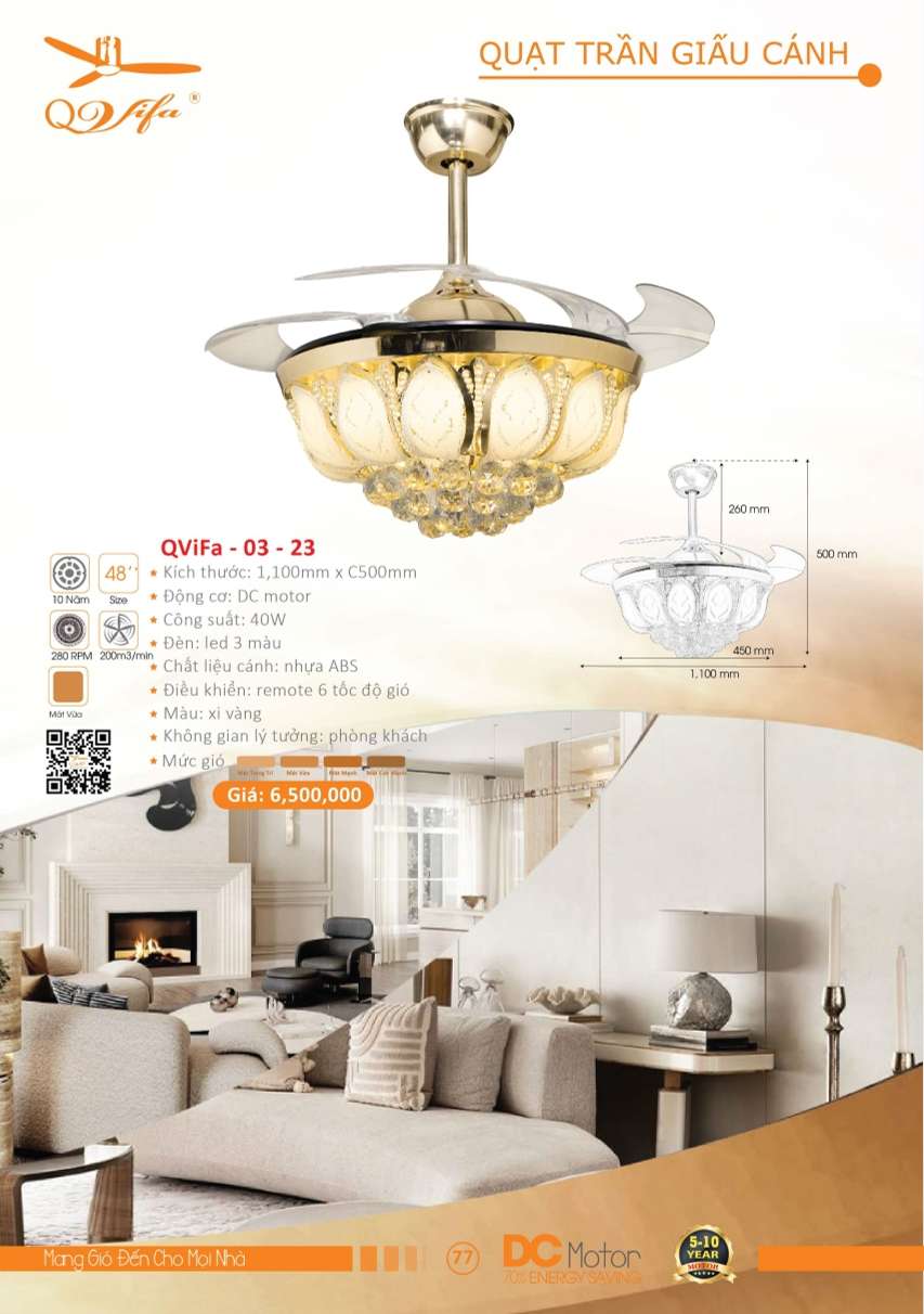 Quạt trần QViFa - 03 -23