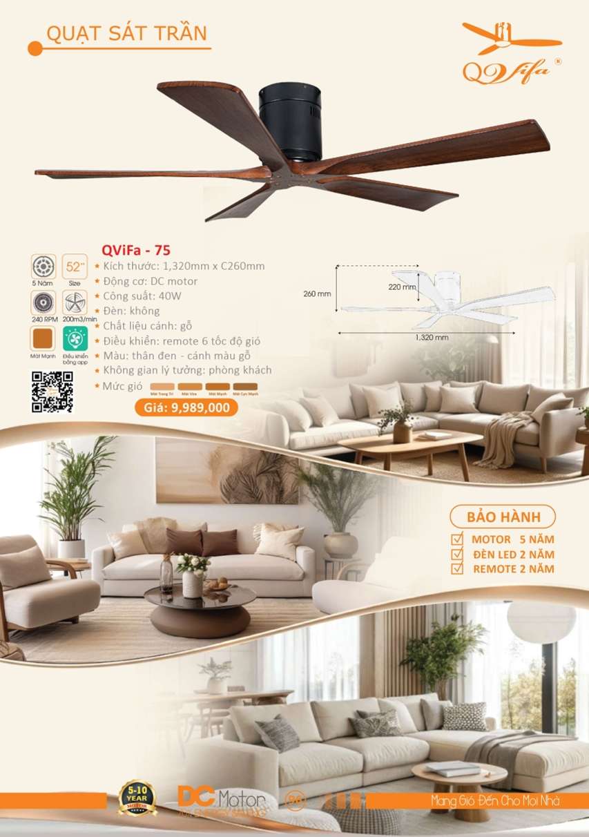 Quạt trần QViFa - 75