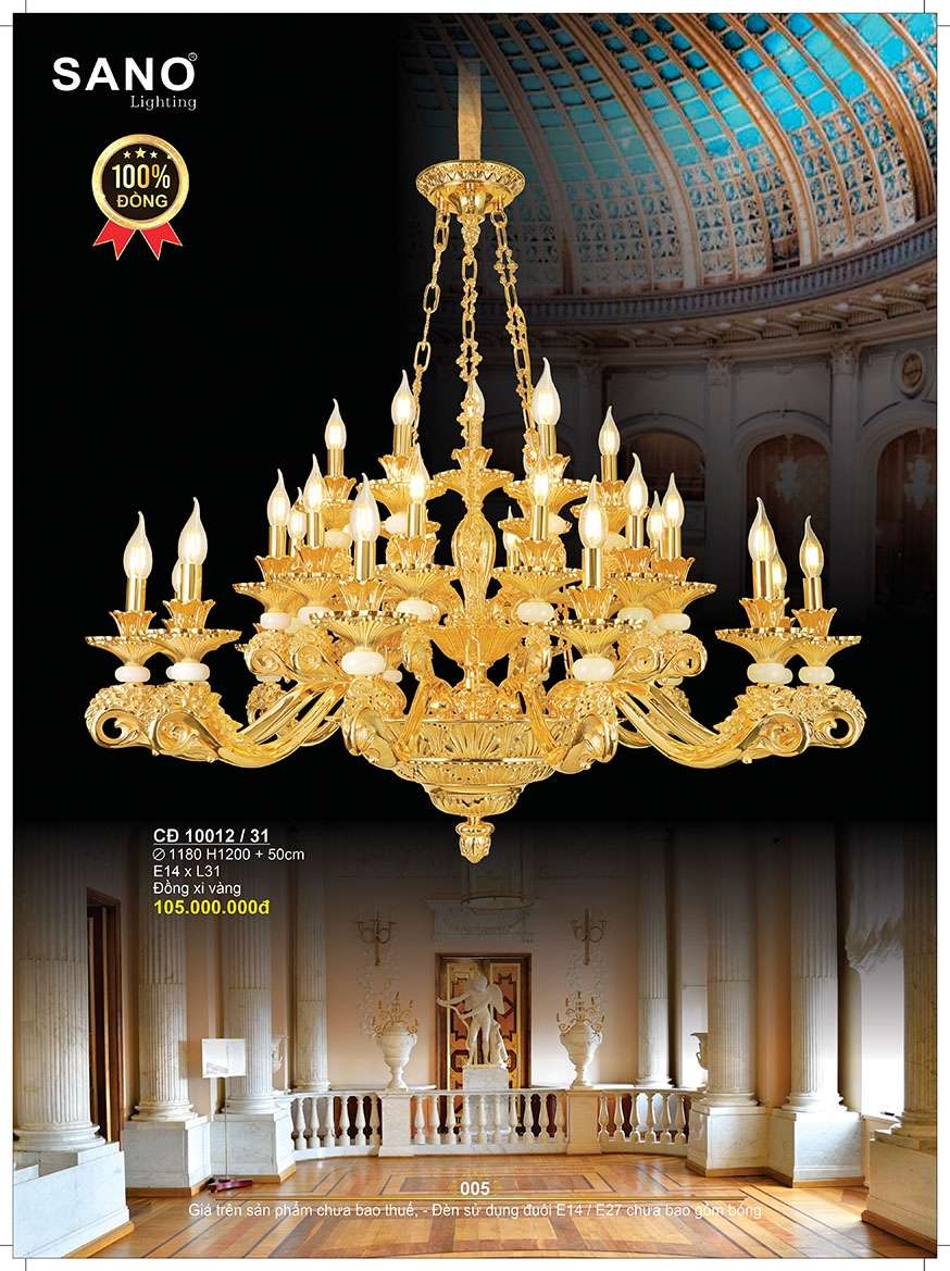 Đèn chùm đồng Sano Lighting CĐ 10012/31