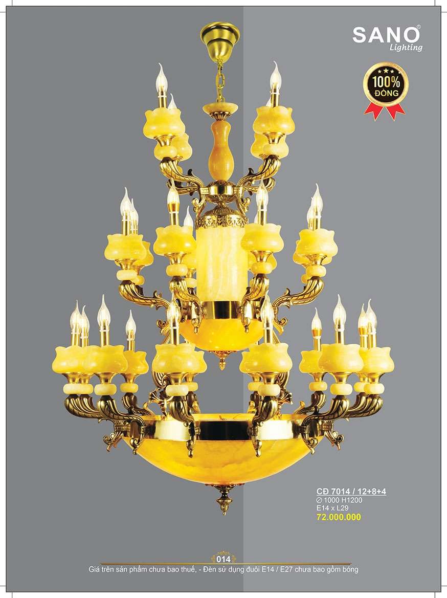 Đèn chùm đồng Sano Lighting CĐ 7014/12+8+4