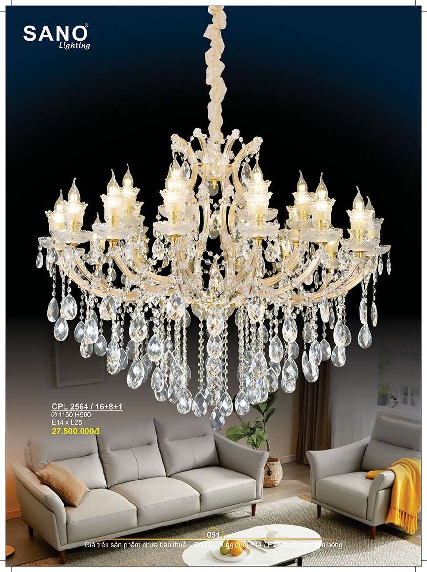 Đèn chùm pha lê Sano Lighting CPL 2564/16+8+1