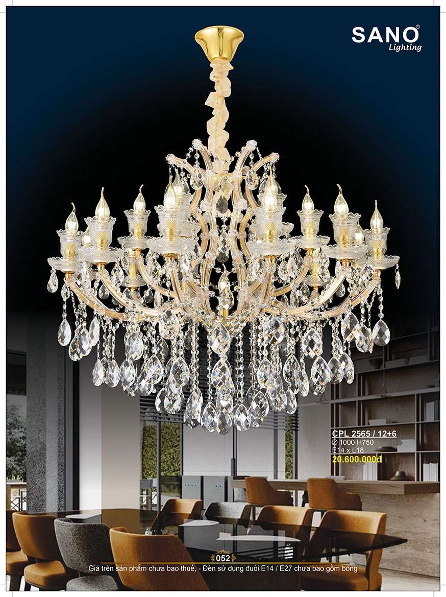 Đèn chùm pha lê Sano Lighting CPL 2565/12+6
