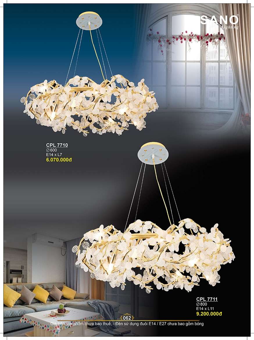 Đèn chùm pha lê Sano Lighting CPL 7710, CPL 7711