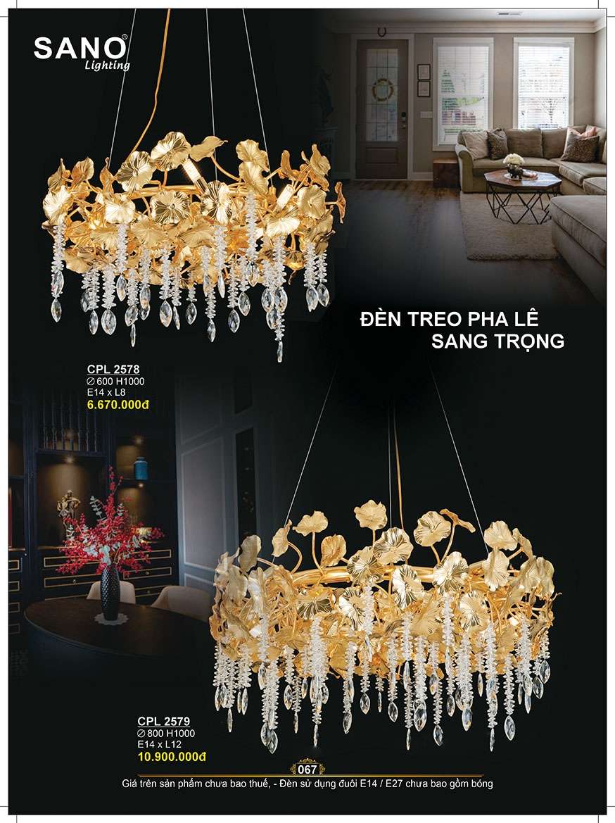 Đèn chùm pha lê Sano Lighting CPL 2578, CPL 2579