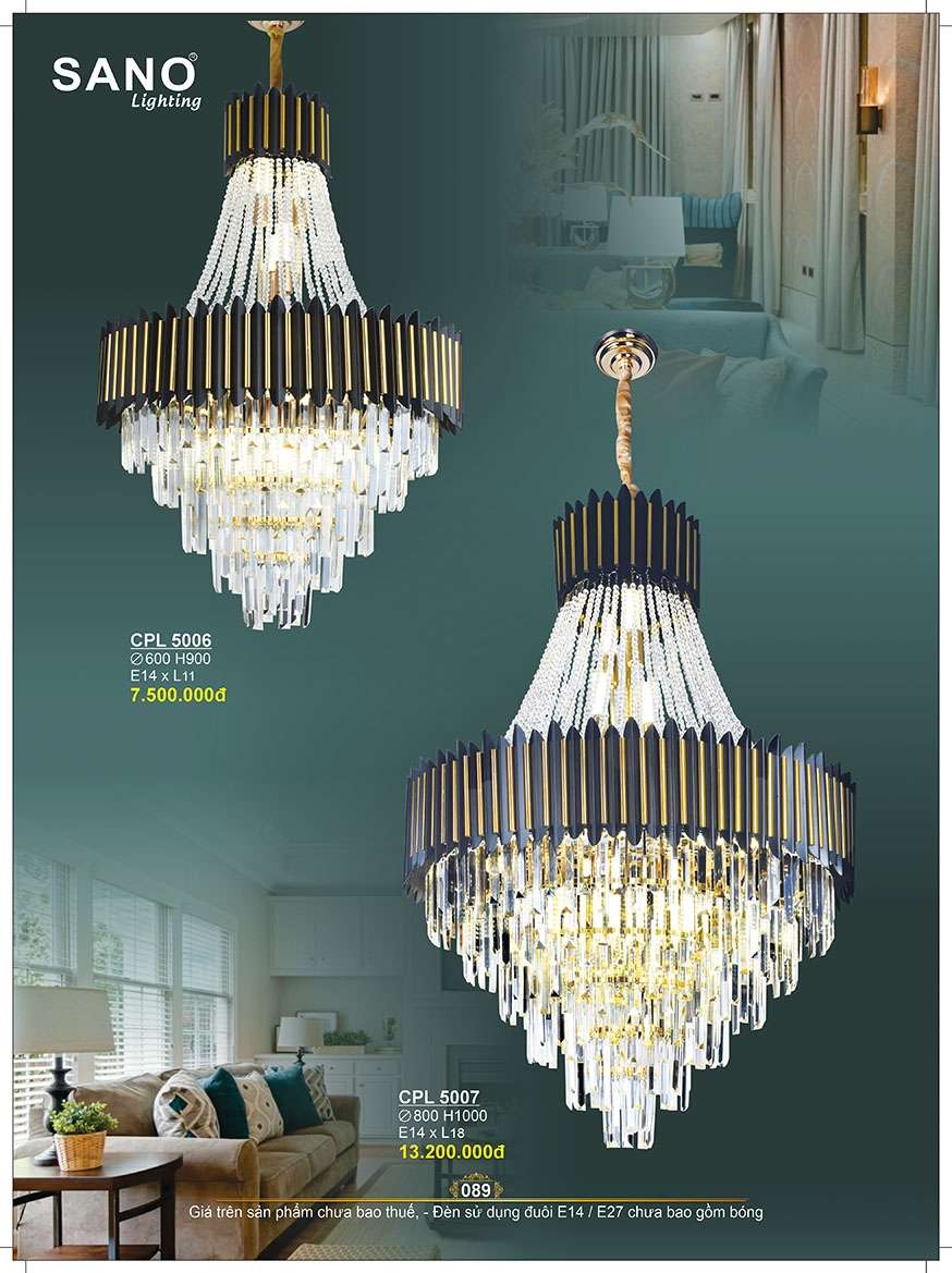 Đèn chùm pha lê Sano Lighting CPL 5006, CPL 5007