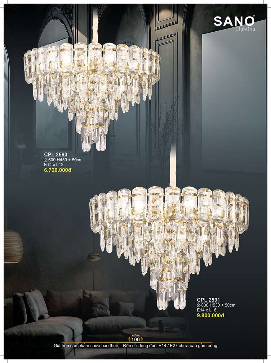 Đèn chùm pha lê Sano Lighting CPL 2590, CPL 2591