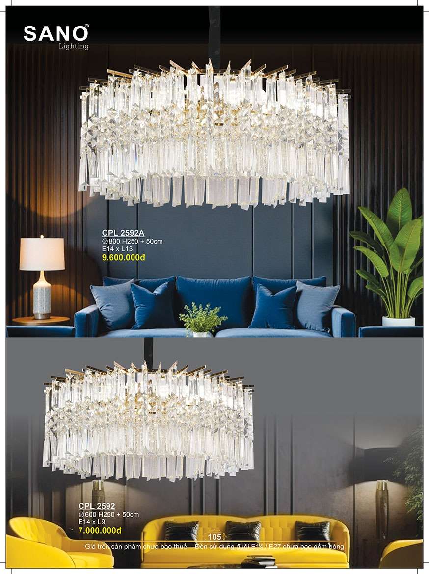 Đèn chùm pha lê Sano Lighting CPL 2592, CPL 2592A