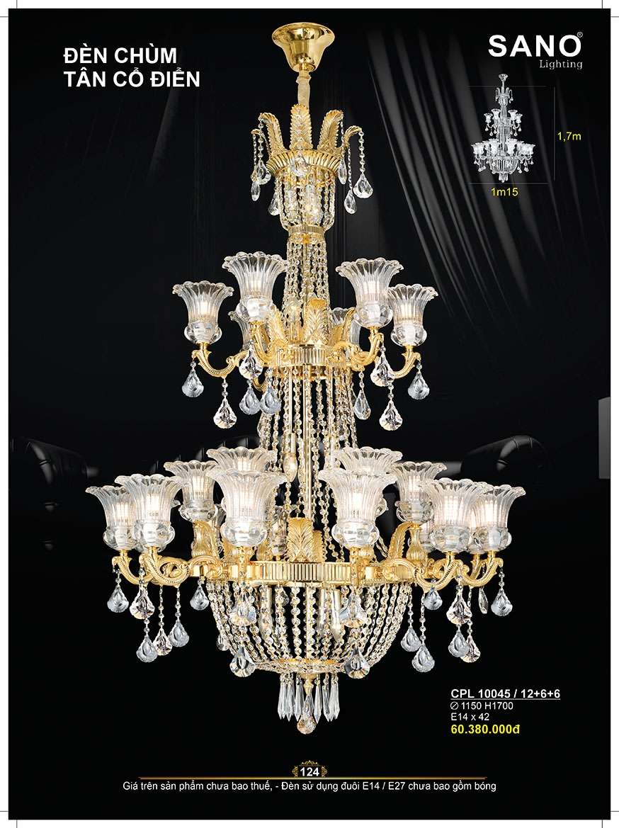 Đèn chùm Sano Lighting CPL 10045/12+6+6