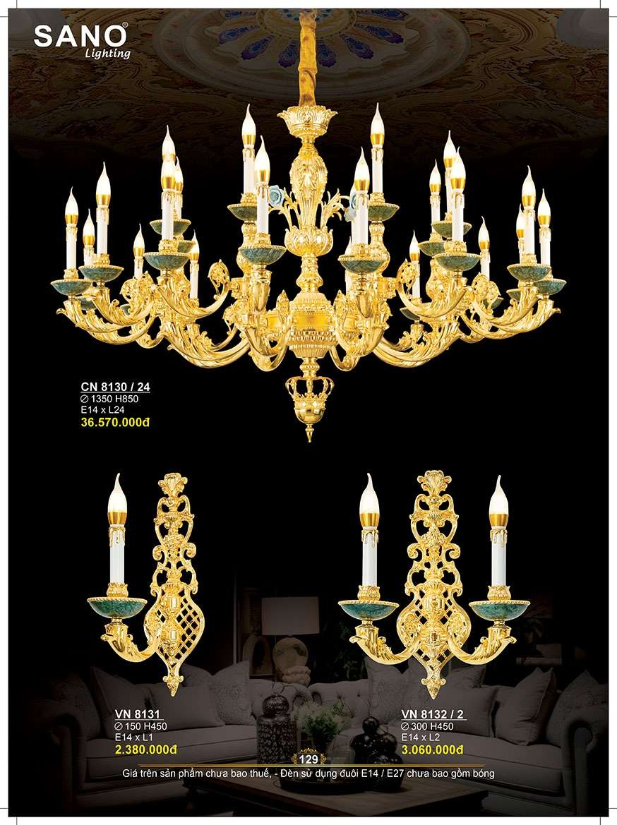 Đèn chùm Sano Lighting CN 8130/24, VN 8131, VN 8132/2