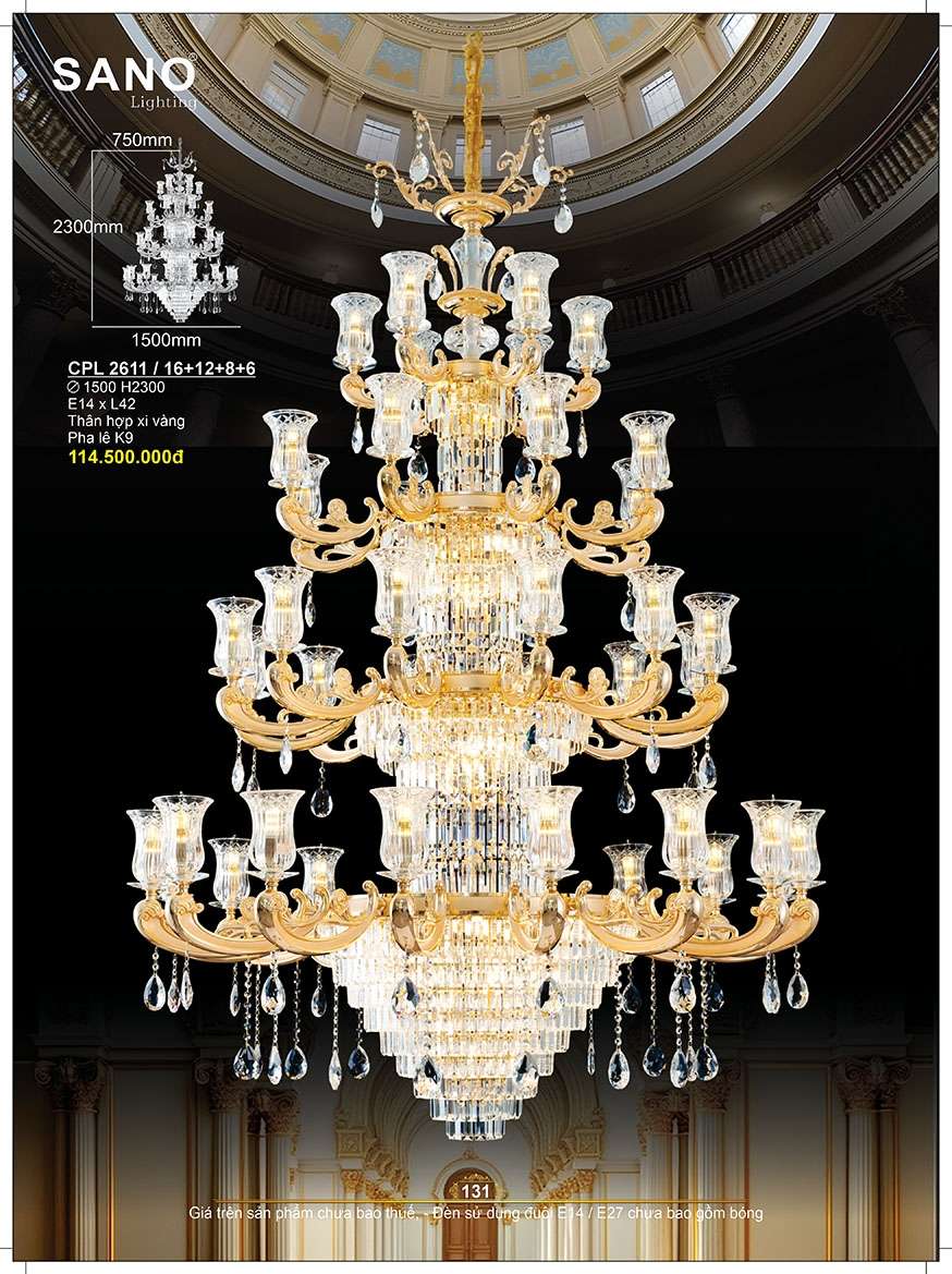 Đèn chùm Sano Lighting CPL 2611/16+12+8+6