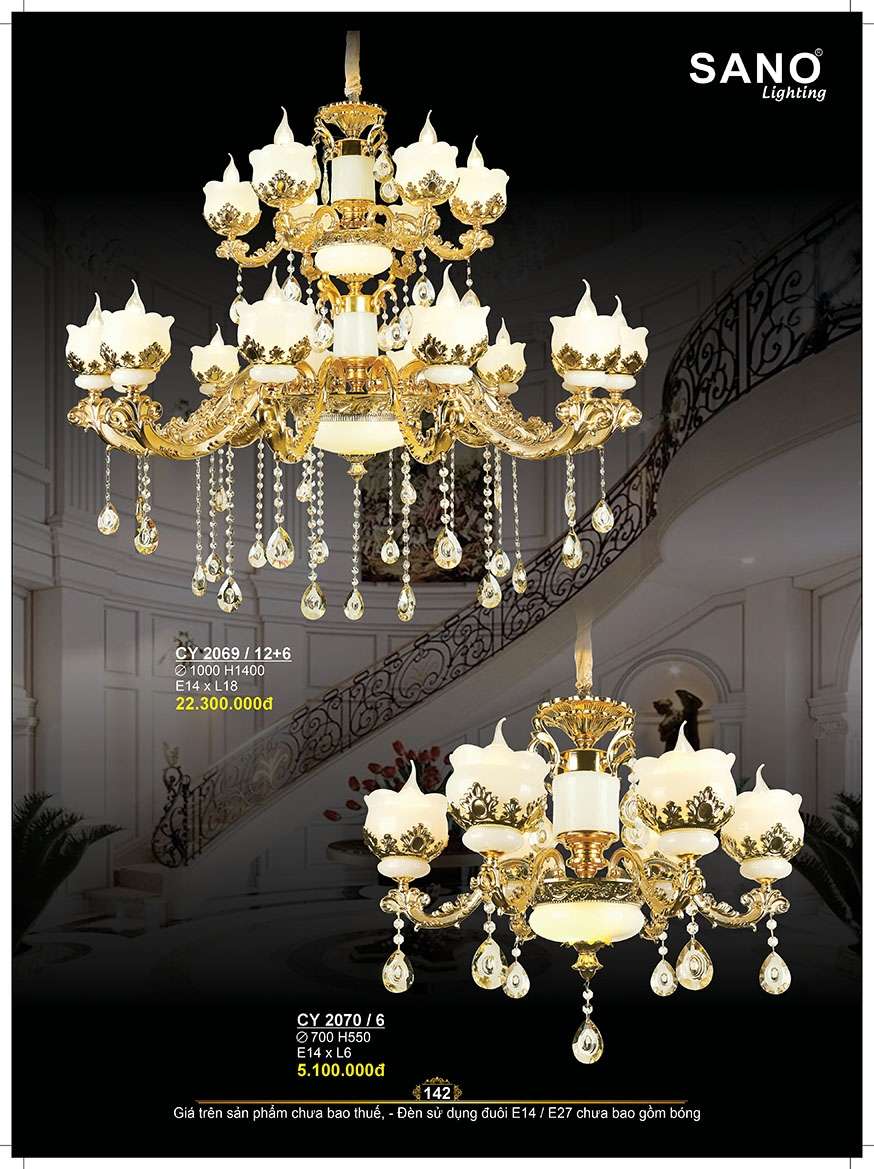 Đèn chùm Sano Lighting CY 2070/6, CY 2069/12+6