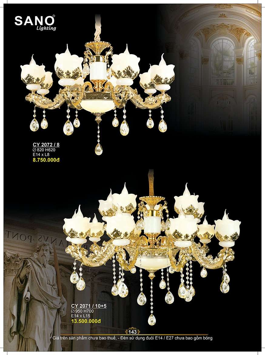 Đèn chùm Sano Lighting CY 2072/8, CY 2071/10+5