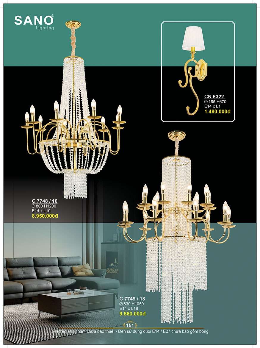 Đèn chùm Sano Lighting C 7748/10, C 7749/18