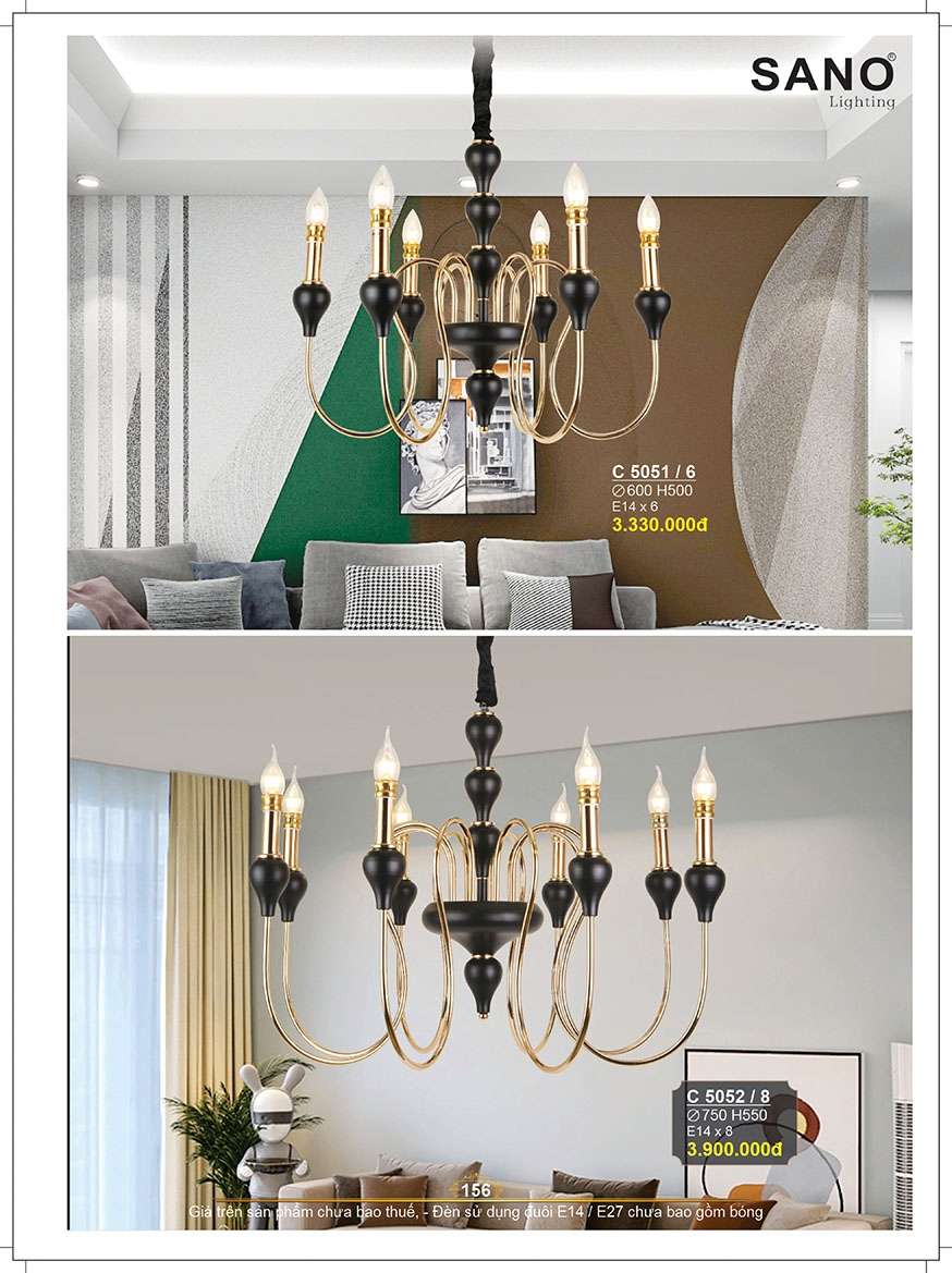 Đèn chùm Sano Lighting C 5051/6, C 5052/8