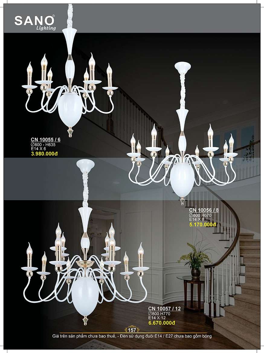 Đèn chùm Sano Lighting CN 10055/6, CN 10056/8, CN 10057/12