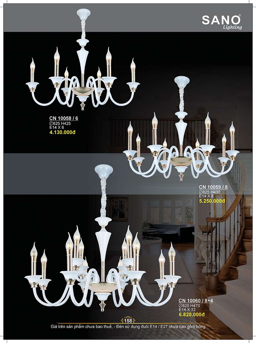 Đèn chùm Sano Lighting CN 10058/6, CN 10059/8, CN 10060/8+4