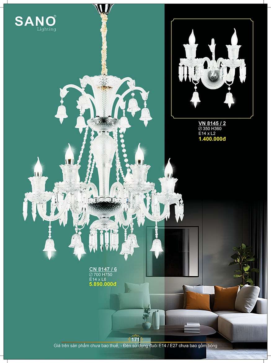 Đèn chùm Sano Lighting CN 8147/6, VN 8145/2