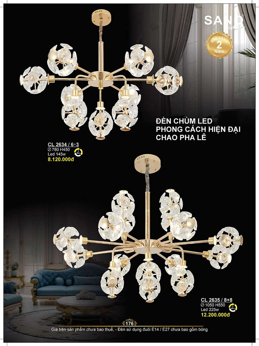 Đèn chùm Sano Lighting CL 2634/6+3, CL 2635/8+8