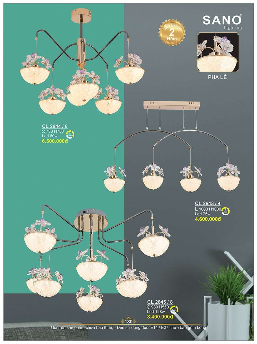 Đèn chùm Sano Lighting CL 2643/4, CL 2644/6, CL 2645/8
