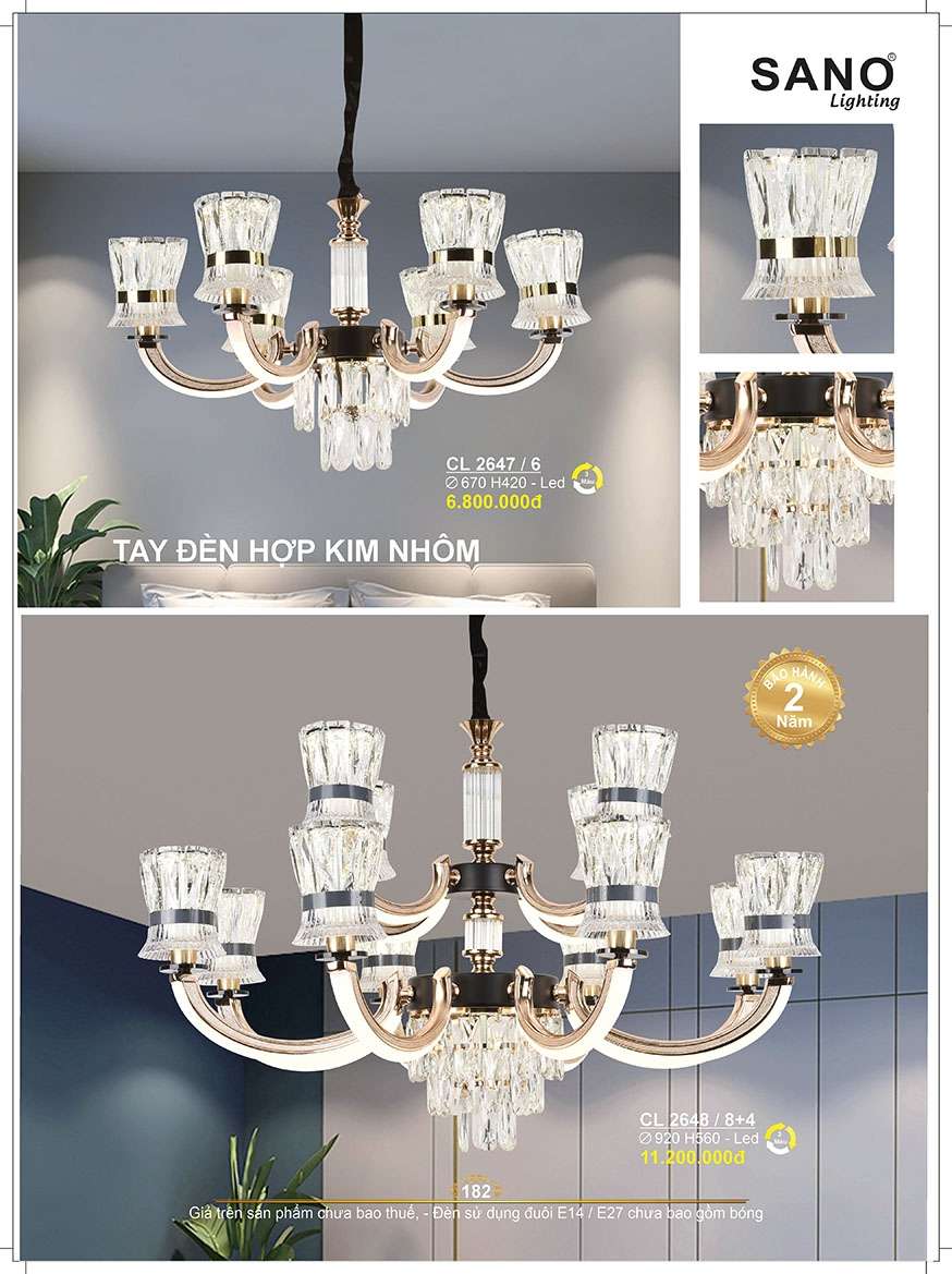 Đèn chùm Sano Lighting CL 2647/6, CL 2648/8+4
