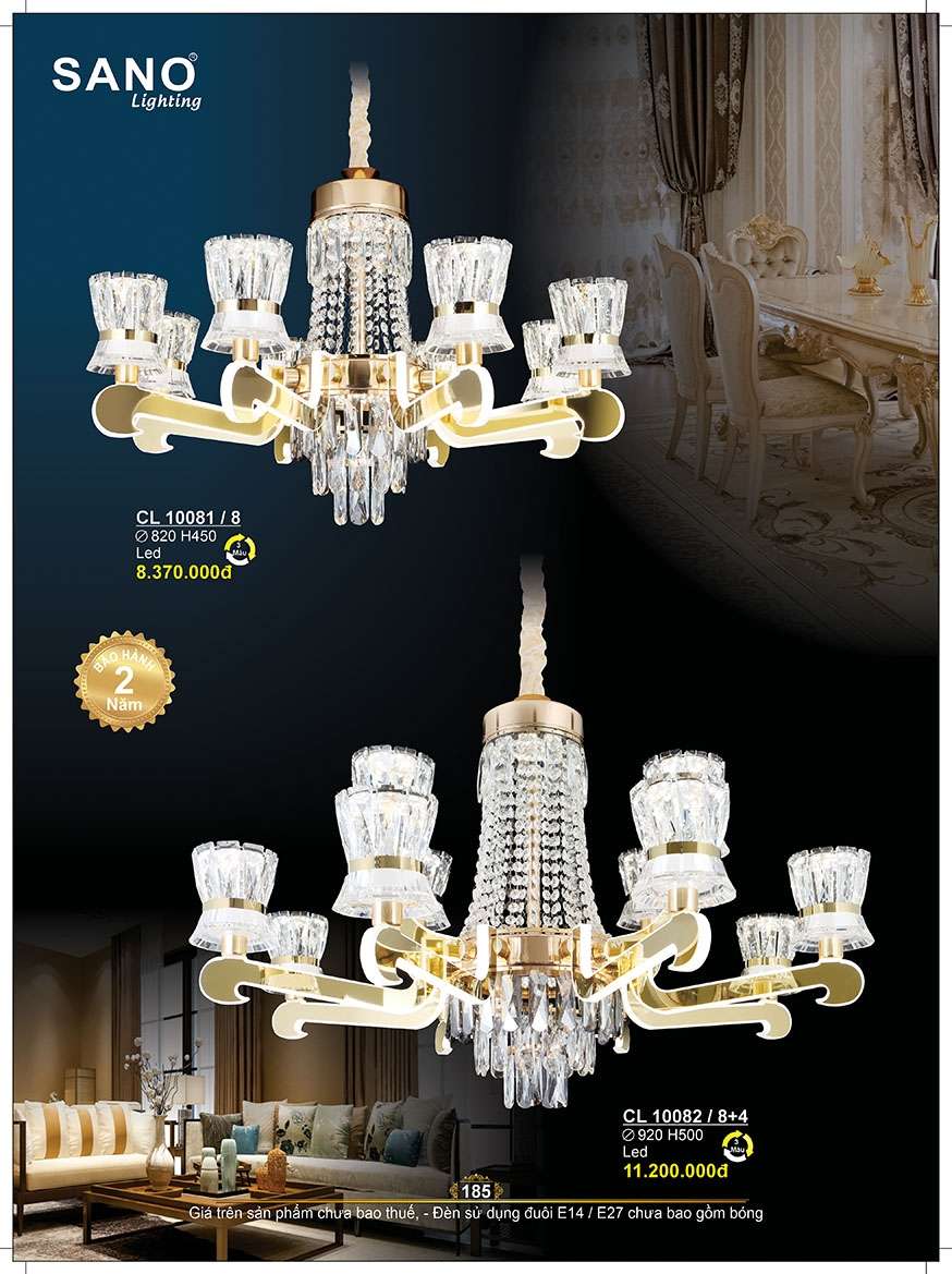 Đèn chùm Sano Lighting CL 10081/8, CL 10082/8+4