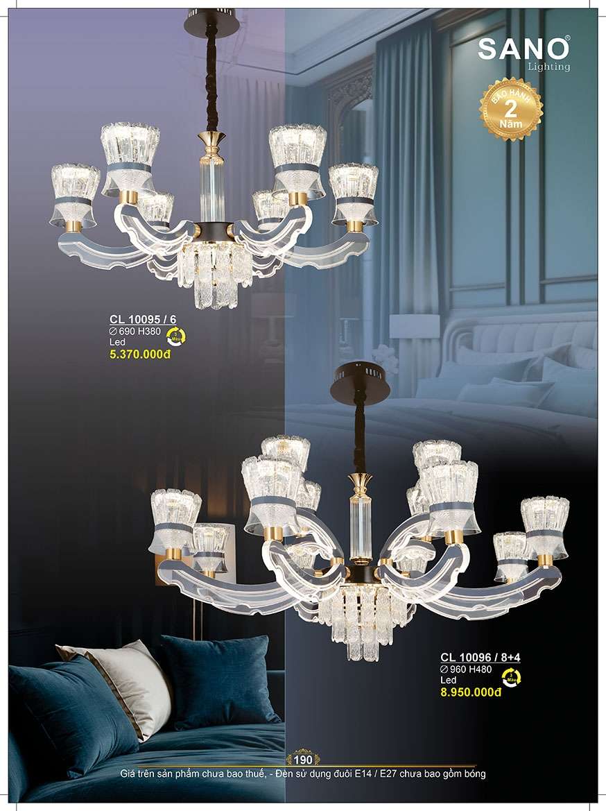 Đèn chùm Sano Lighting CL 10095/6, CL 10096/8+4