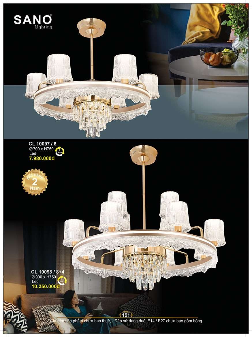 Đèn chùm Sano Lighting CL 10097/6, CL 10098/8+4