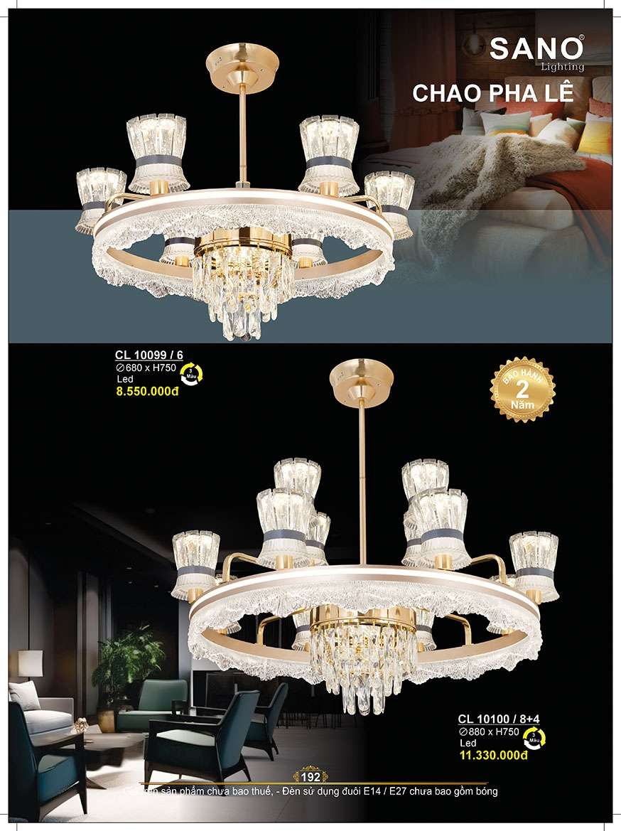 Đèn chùm Sano Lighting CL 10099/6, CL 10100/8+4