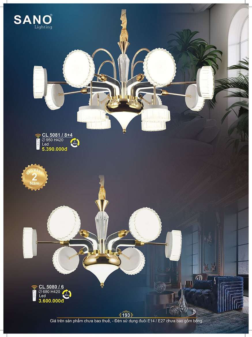 Đèn chùm Sano Lighting CL 5081/8+4, CL 5080/6