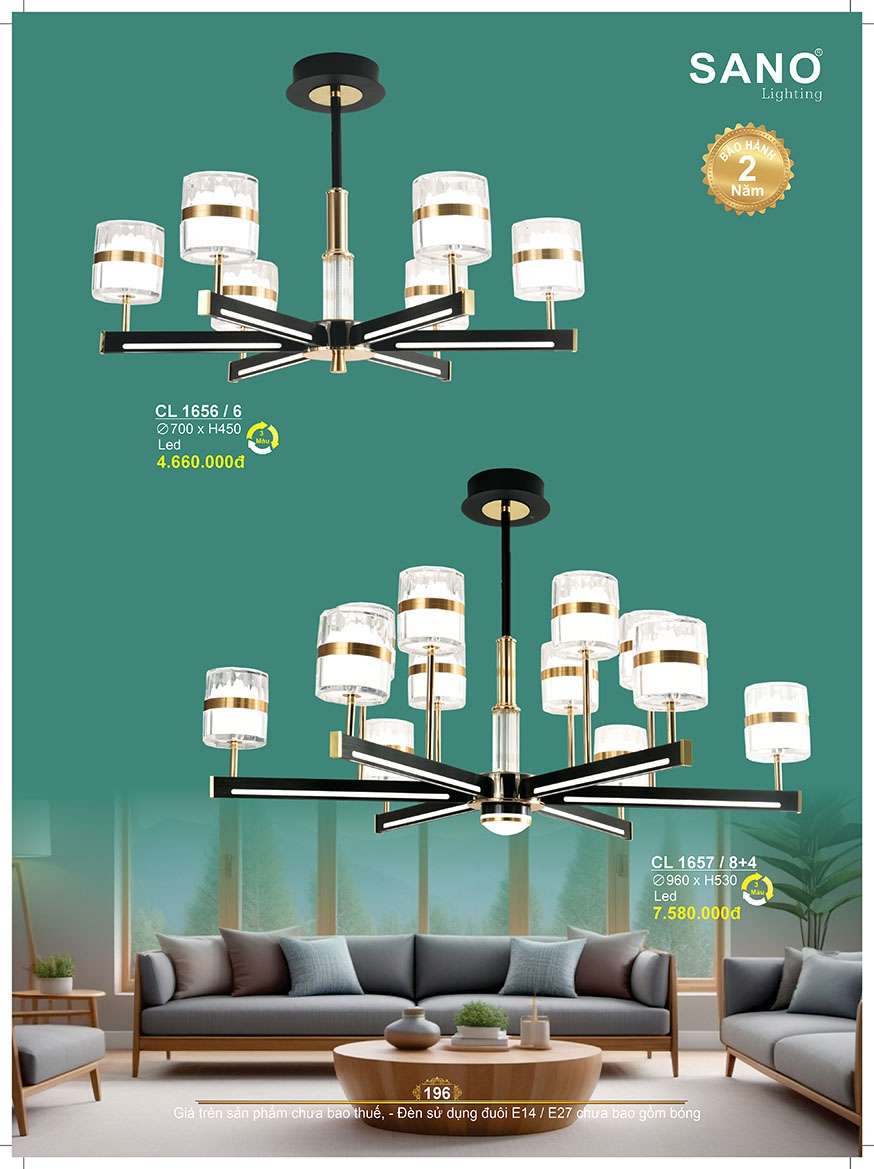 Đèn chùm Sano Lighting CL 1656/6, CL 1657/8+4