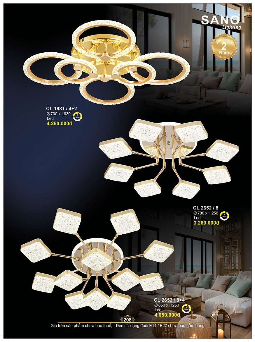 Đèn chùm Sano Lighting CL 1681/4+2, CL 2652/8, CL 2653/8+4