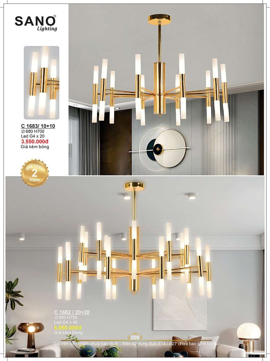 Đèn chùm Sano Lighting C 1683/10+10, C 1682/20+20