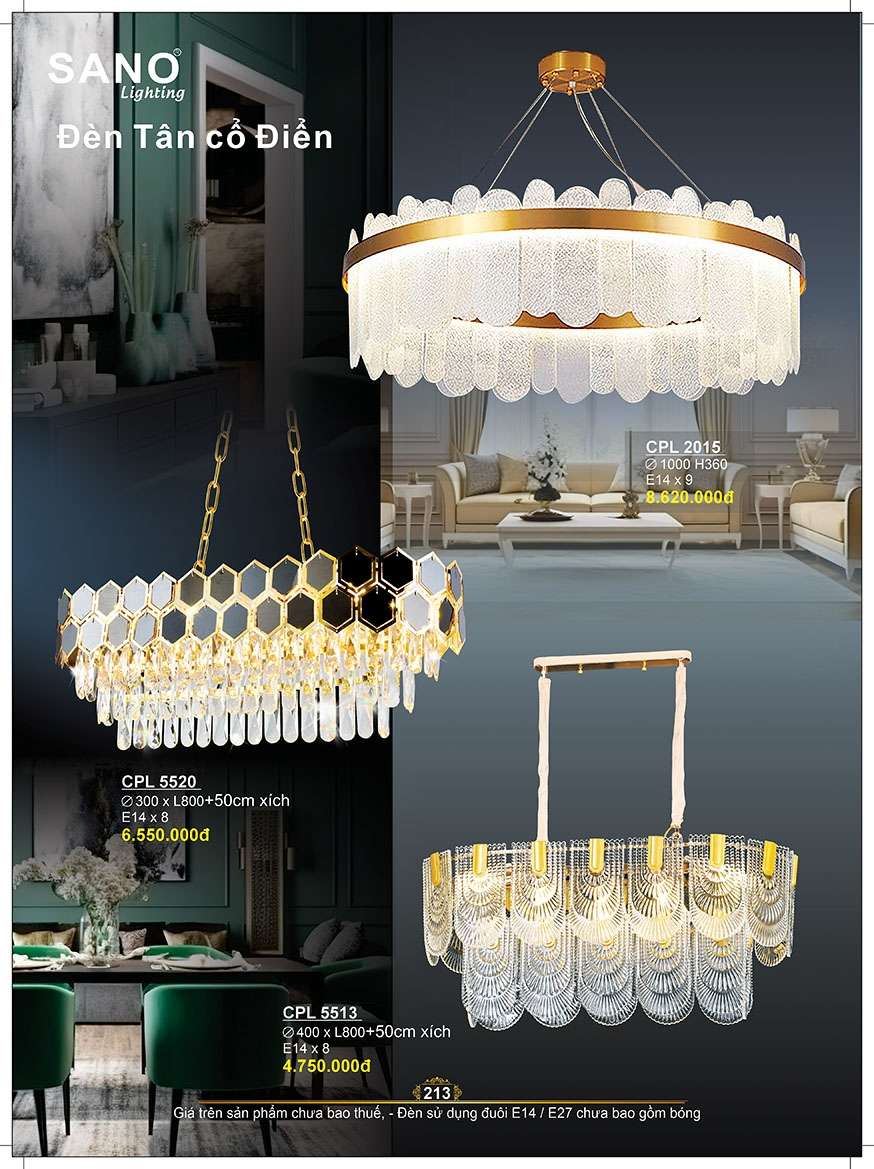 Đèn chùm Sano Lighting CPL 2015, CPL 5520, CPL 5513