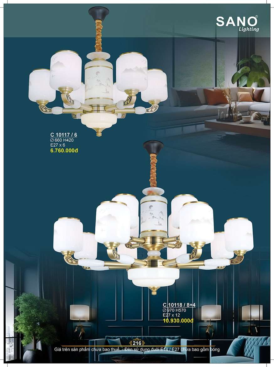 Đèn chùm Sano Lighting C 10117/6, C 10118/8+4