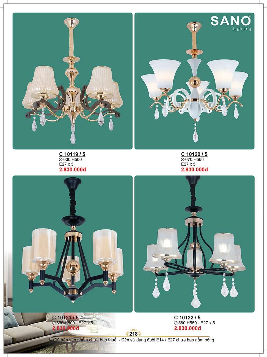 Đèn chùm Sano Lighting C 10119/5, C 10120/5, C 10121/5, C 10122/5