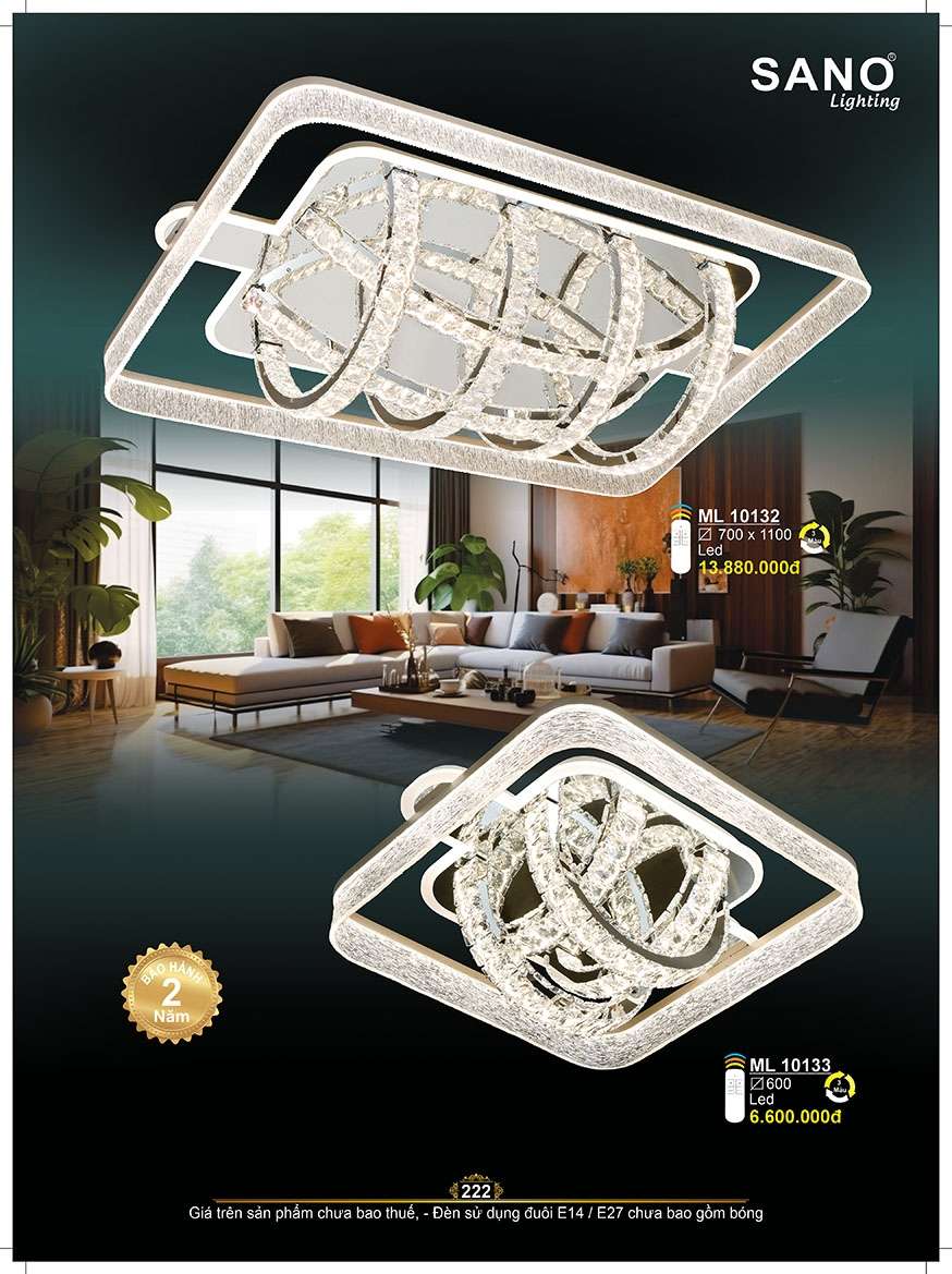 Đèn mâm pha lê Sano Lighting ML 10132, ML 10133