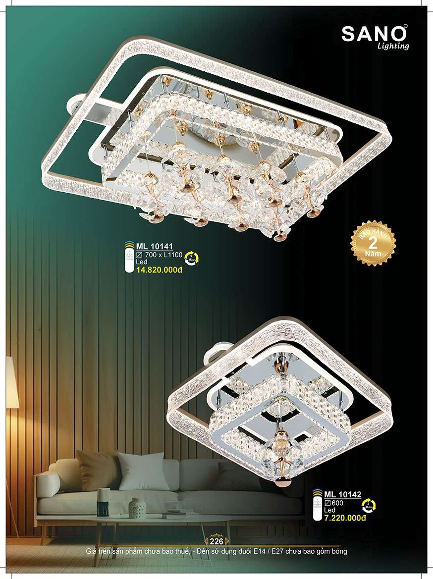Đèn mâm pha lê Sano Lighting ML 10141, ML 10142