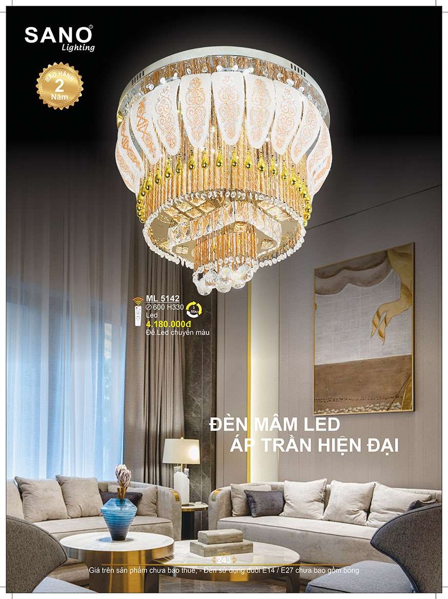 Đèn mâm pha lê Sano Lighting ML 5142