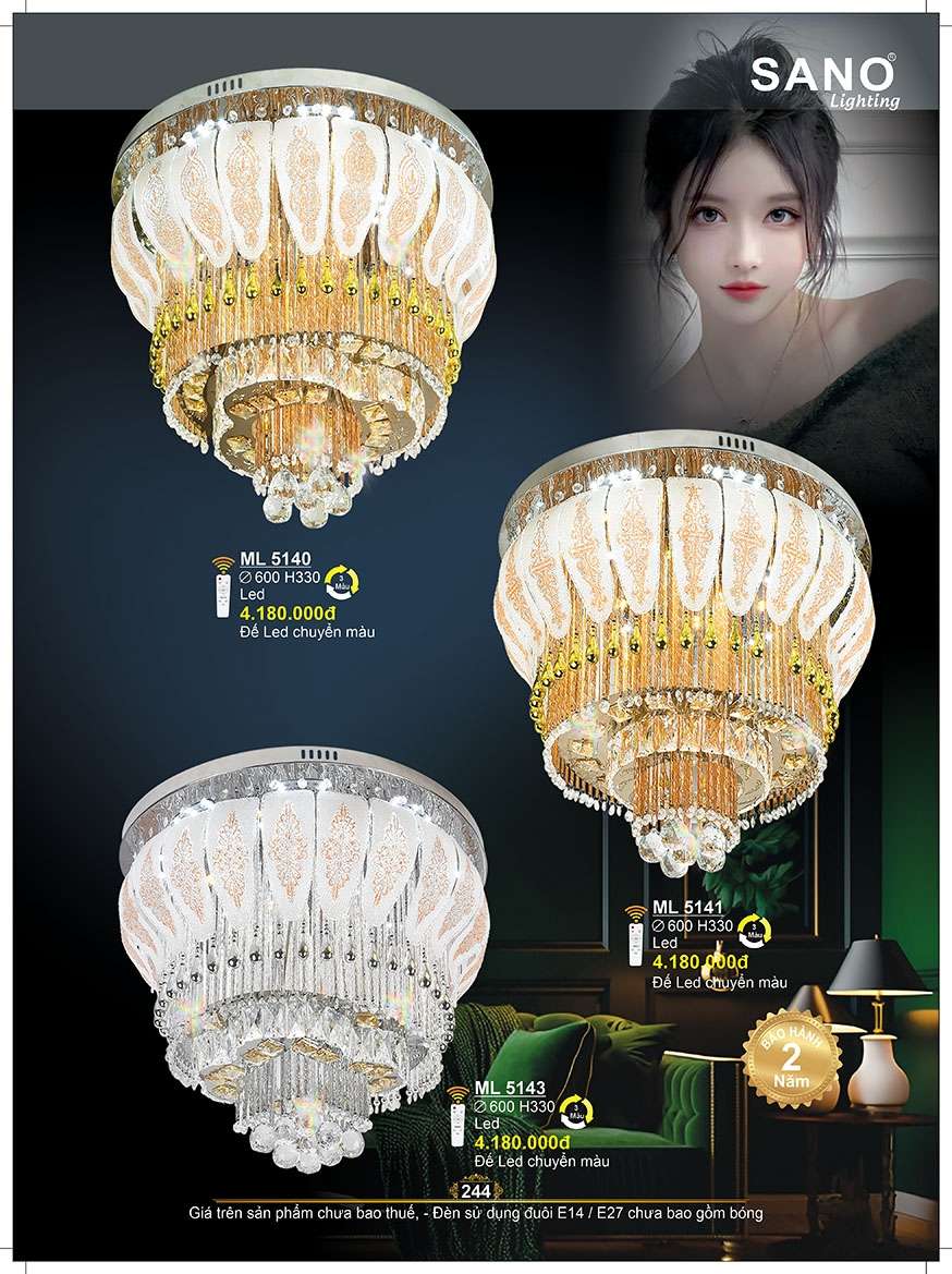 Đèn mâm pha lê Sano Lighting ML 5140, ML 5141, ML 5143