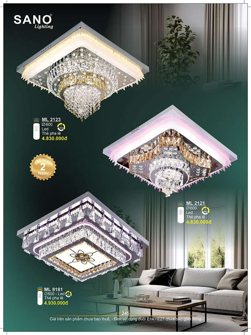 Đèn mâm pha lê Sano Lighting ML 2121, ML 2123, ML 8181