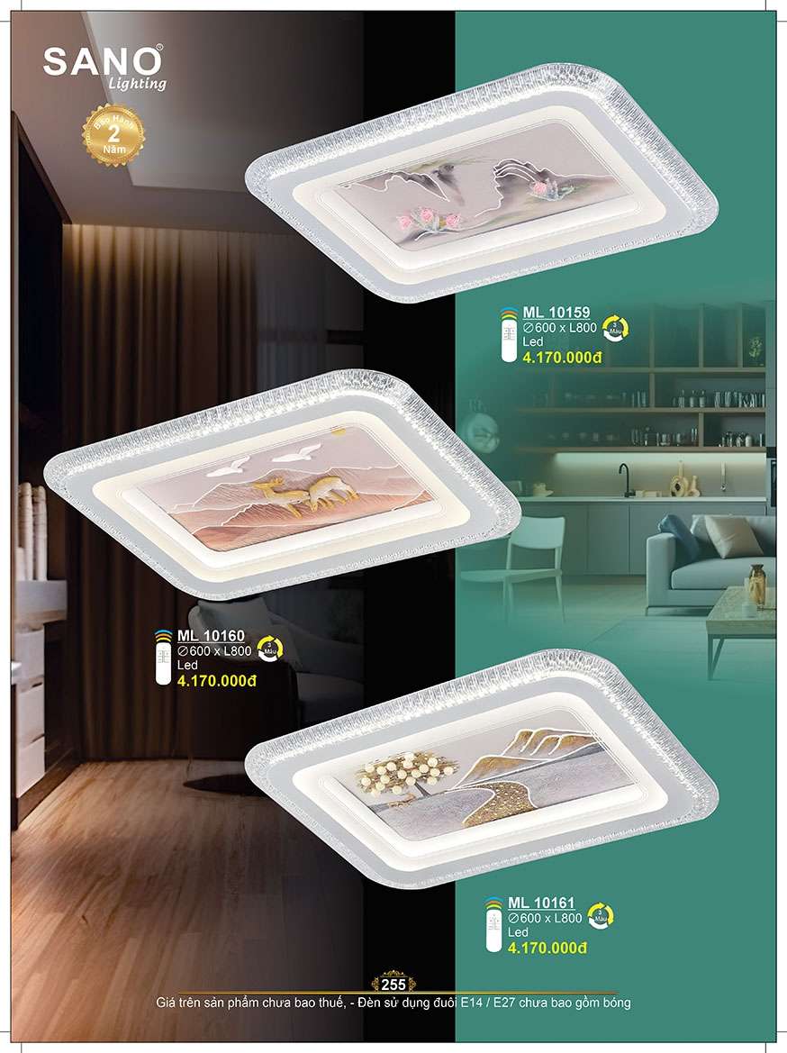 Đèn mâm ốp trần Sano Lighting ML 10159, ML 10160, ML 10161