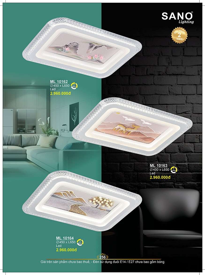 Đèn mâm ốp trần Sano Lighting ML 10162, ML 10163, ML 10164
