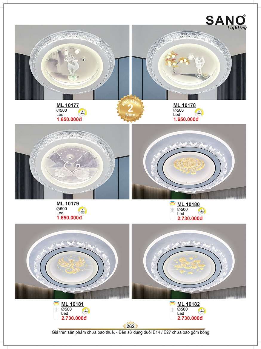 Đèn mâm ốp trần Sano Lighting ML 10177, ML 10178, ML 10179, ML 10180, ML 10181, ML 10182