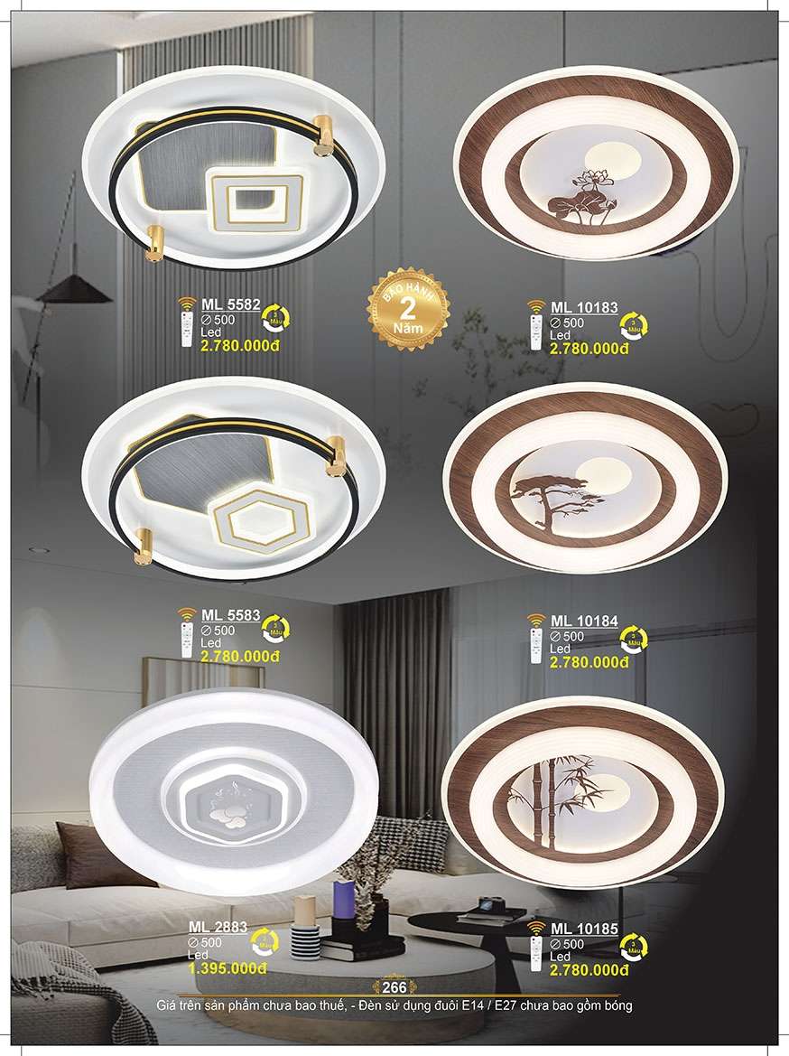 Đèn mâm ốp trần Sano Lighting ML 5582, ML 5583, ML 2883, ML 10183, ML 10184, ML 10185