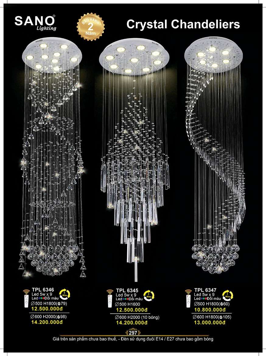 Đèn thả Sano Lighting TPL 6346, TPL 6345, TPL 6347
