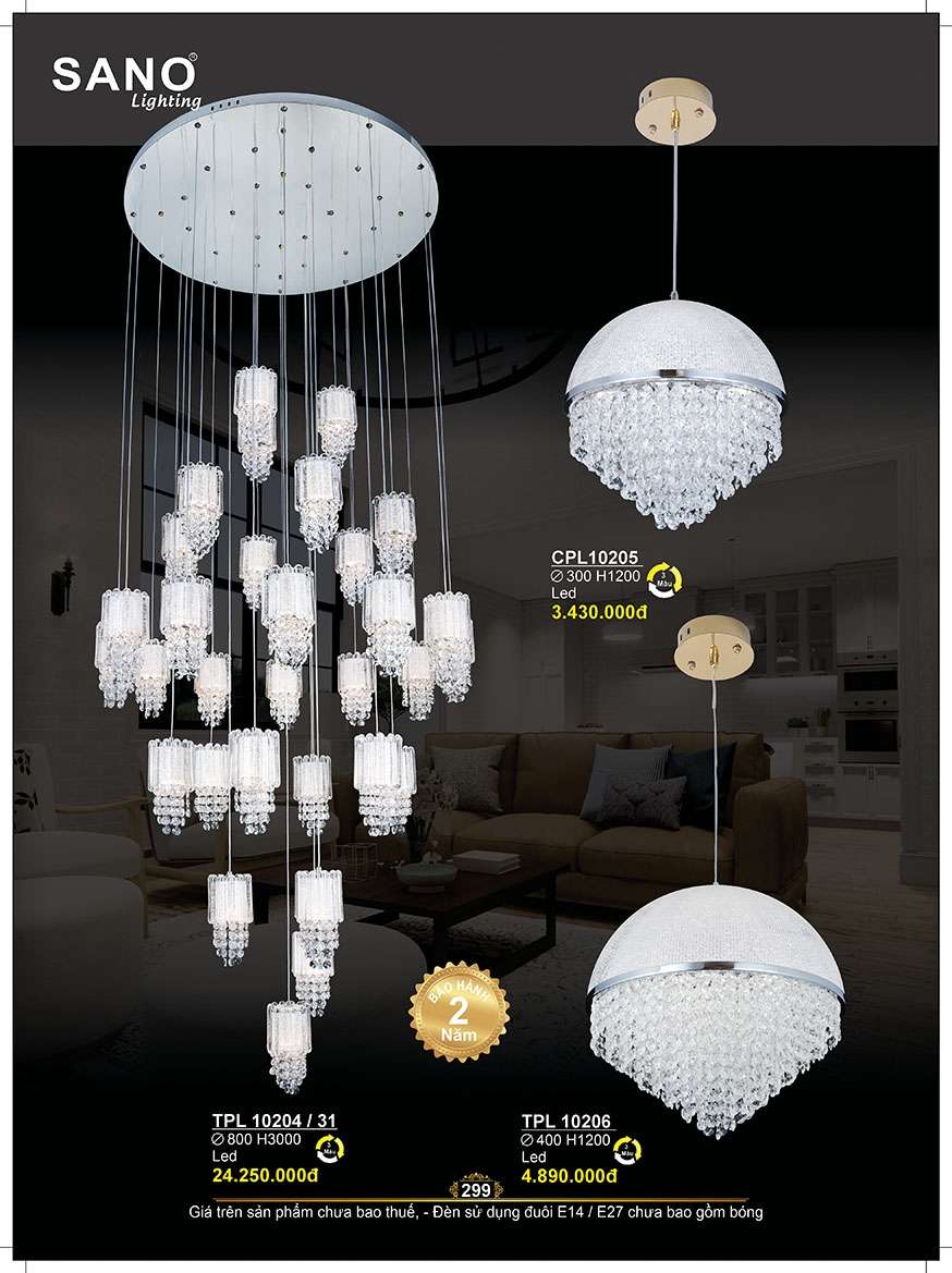 Đèn thả Sano Lighting TPL 10204/31, TPL 10206, CPL 10205