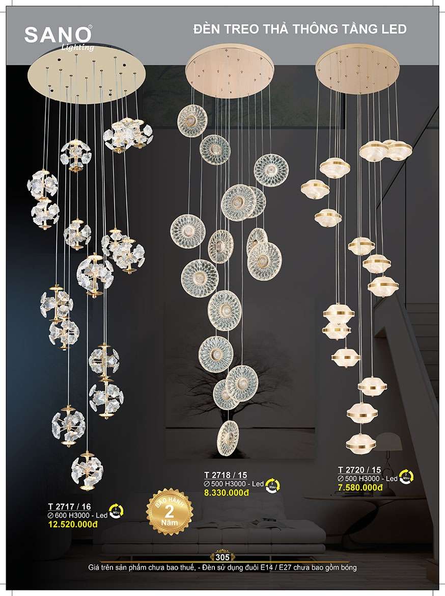 Đèn thả Sano Lighting T 2717/16, T 2718/15, T 2720/15