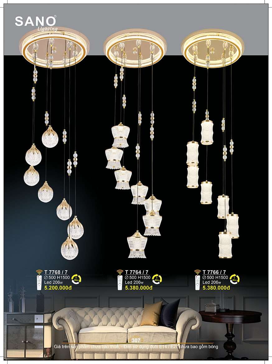 Đèn thả Sano Lighting T 7768/7, T 7764/7, T 7766/7